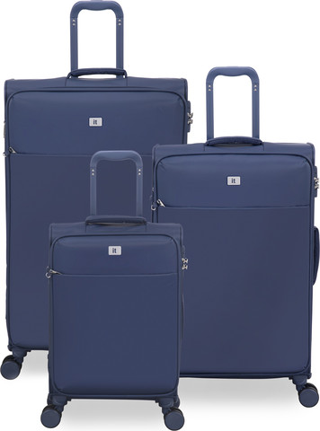 סט מזוודות בד קלות 3 יח' 30/25/20 מבית IT Luggage דגם Lustrous Luxe בצבע כחול